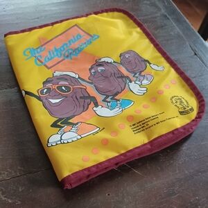 Vintage 80s California Raisins nylon zipper school book organizer & pencil case